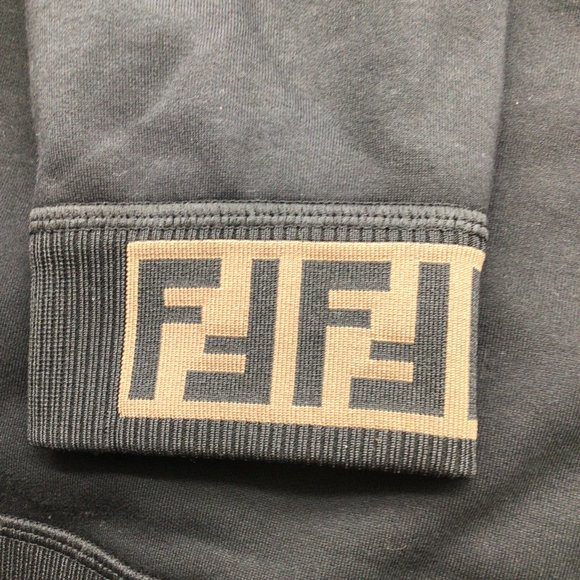 FENDI X KARL LAGERFELD 'KARL MONSTER' BLACK MINK FUR EMBELLISHED LONG SLEEVED CO - Picture 6 of 7